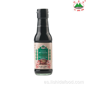 Salsa de soja oscura de champiñones de botella de vidrio de 150 ml